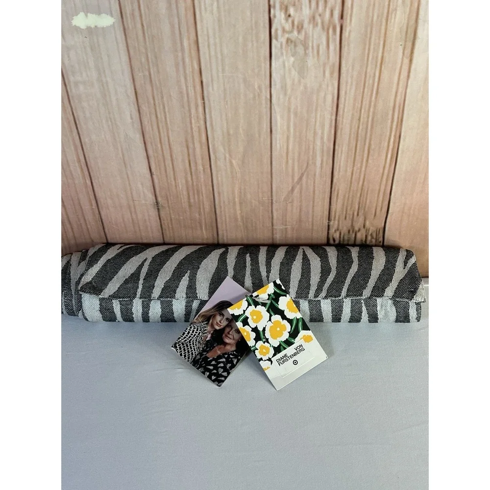 Diane Von Furstenberg Black and White Zebra Oversized Table Runner 14x72